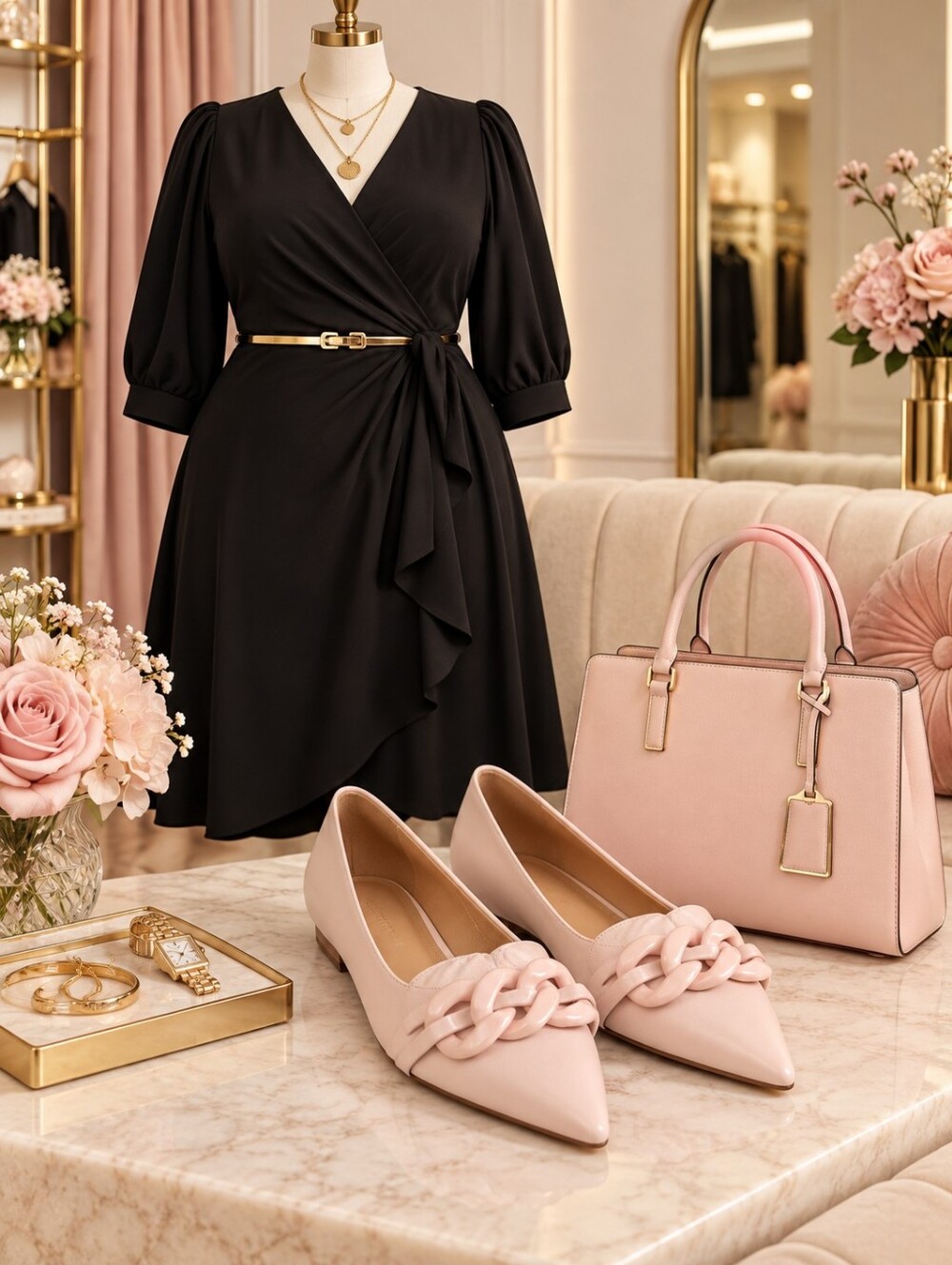 Unlisted Pink Braided Pointed-Toe Flats